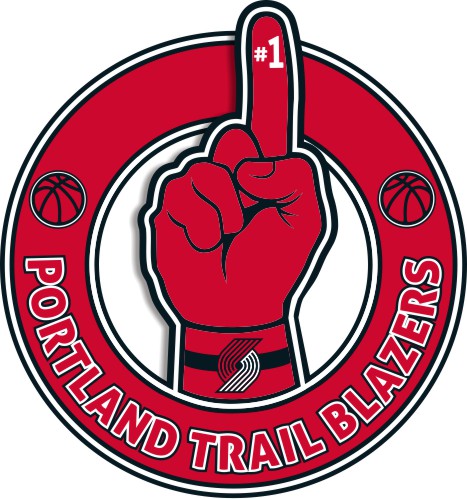 Number One Hand Portland Trail Blazers logo vinyl decal